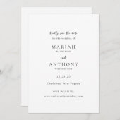Mariah Minimal Elegant Huwelijk Save The Date (Voorkant / Achterkant)