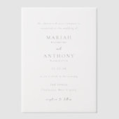 Mariah Minimal Elegant Huwelijk Vellum Uitnodigingen (Voorkant)