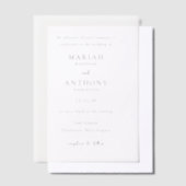 Mariah Minimal Elegant Huwelijk Vellum Uitnodigingen (Offset)