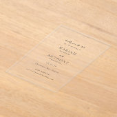 Mariah Minimal Elegant Wedding Save the Date Acryl Uitnodigingen (Laagn)