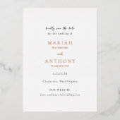 Mariah Minimal Elegant Wedding Save the Date Folie Uitnodiging (Voorkant)