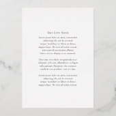 Mariah Minimal Elegant Wedding Save the Date Folie Uitnodiging (Achterkant)