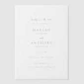 Mariah Minimal Elegant Wedding Save the Date Vellum Uitnodigingen (Voorkant)