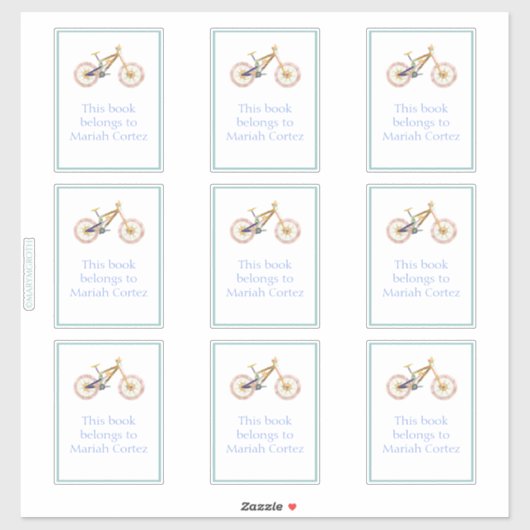 Mariah Mountain Bike Bookplate Sticker (Vel)