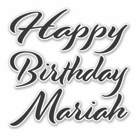 Mariah Name Vorname black Sticker Geburtstag (Voorkant)