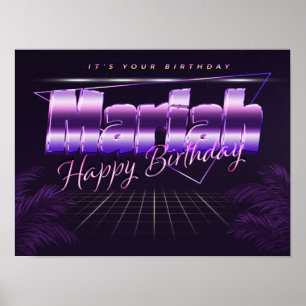 Mariah Name Vorname retro Poster Geburtstag
