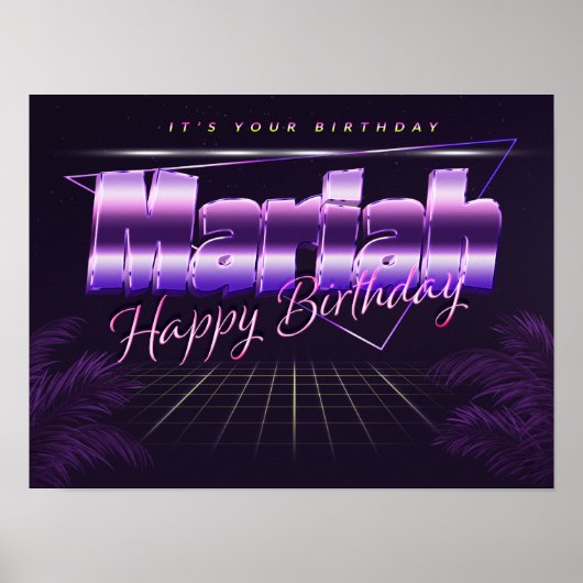 Mariah Name Vorname retro Poster Geburtstag (Voorkant)