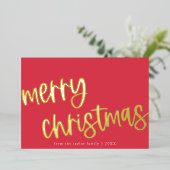 MARIAH Rood Roze Gouden Folie Familie Vrolijk Kers Folie Feestdagenkaart (Staand Voorkant)