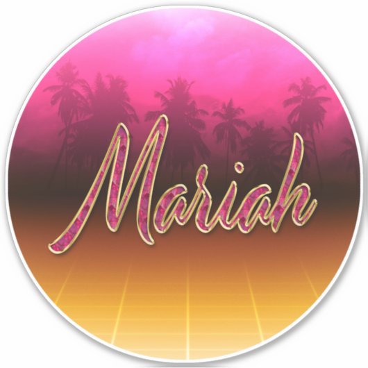 Mariah Vorname Name golden pink Aufkleber Sticker (Voorkant)