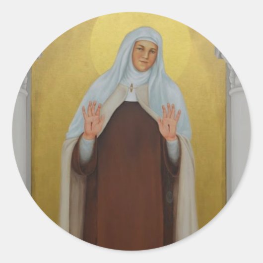 Mariam van Jezus gekruisigde karmelietennon Ronde Sticker (Voorkant)