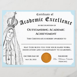 Marian Academic Achievement Certificaat