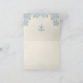 Marian Blue Hydrangea en Kant Katholieke Notecard Bedankkaart (Binnen)