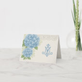 Marian Blue Hydrangea en Kant Katholieke Notecard Bedankkaart (Voorkant)