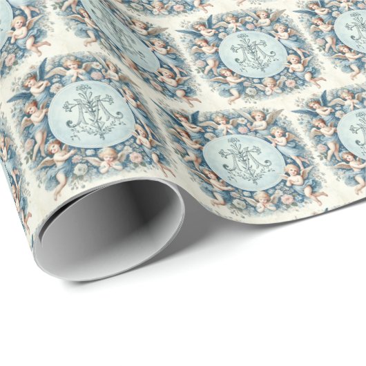 Marian Cross en Cherub Floral Gift Wrap" Cadeaupapier (Rol Hoek)