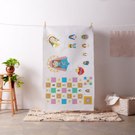 Marian Cute Saint Baby Quilt Squares and Dolls Stof