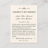 Marian katholieke bruiloft voor de Heilige Kaart Visitekaartje (Achterkant)