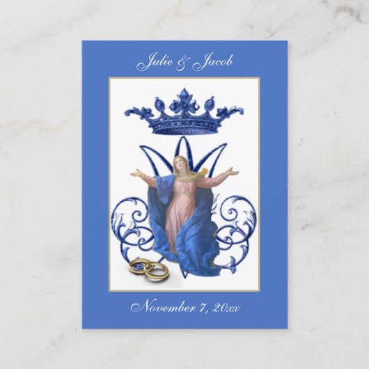 Marian katholieke bruiloft voor de Heilige Kaart Visitekaartje (Voorkant)