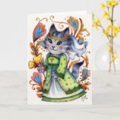 Marian meisje - het Leuke Wenskaart van Robin Hood Kaart (Gele Bloem)