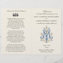 Marian Monogram Latijnse Mis Huwelijksprogramma