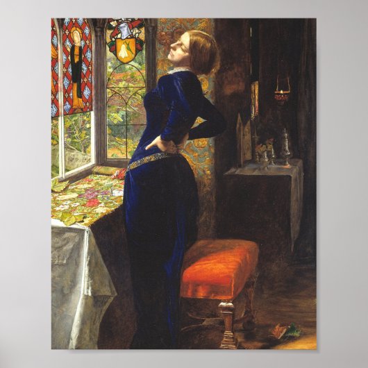 Mariana door John Everett Millais Poster (Voorkant)