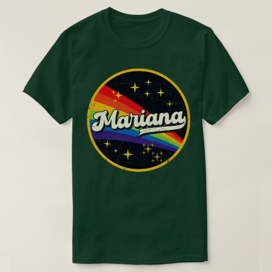 Mariana regenboog in ruimte  grunge stijl t-shirt (Design voorkant)