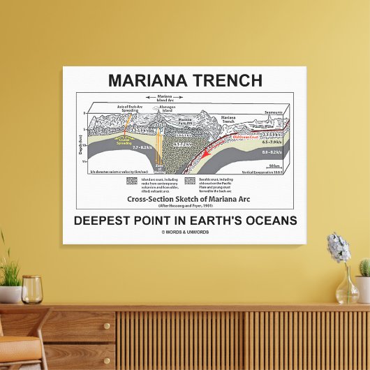 Mariana TFrench Deepest Point in Earth's Oceans Canvas Afdruk (Insitu (Woonkamer))