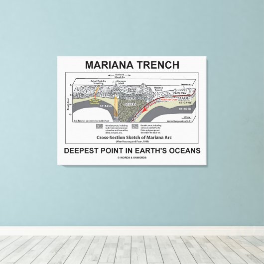 Mariana TFrench Deepest Point in Earth's Oceans Canvas Afdruk (Insitu (Houten vloer))