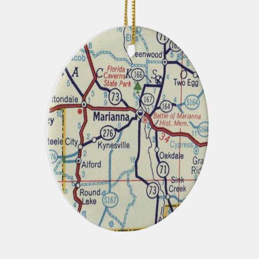 Marianna FL  Kaart Keramisch Ornament (Rechts)