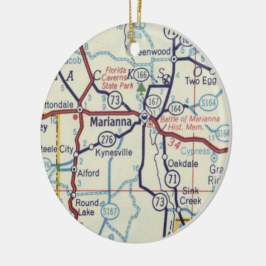 Marianna FL  Kaart Keramisch Ornament (Links)