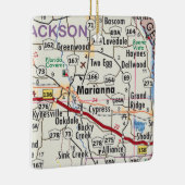 Marianna Florida Map Keramisch Ornament (Rechts)