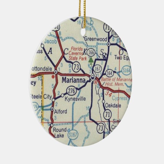 Marianna Florida  Map Keramisch Ornament (Rechts)