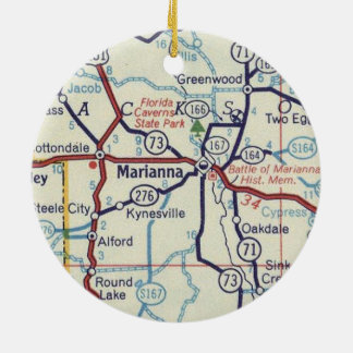 Marianna Florida  Map Keramisch Ornament