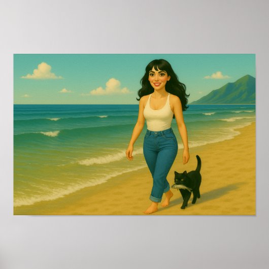 Marianne Beach With Lilly Poster (Voorkant)