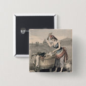 Marianne the Queen of the Washerwomen Vierkante Button 5,1 Cm (Voorkant /achterkant)
