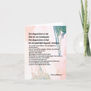 Marianne Williamson Deepest Fear Quote Blank Kaart