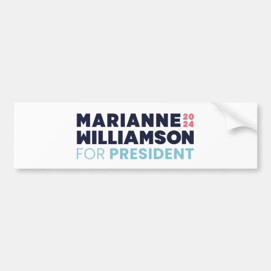 Marianne Williamson voor President 2024 Bumpersticker (Voorkant)
