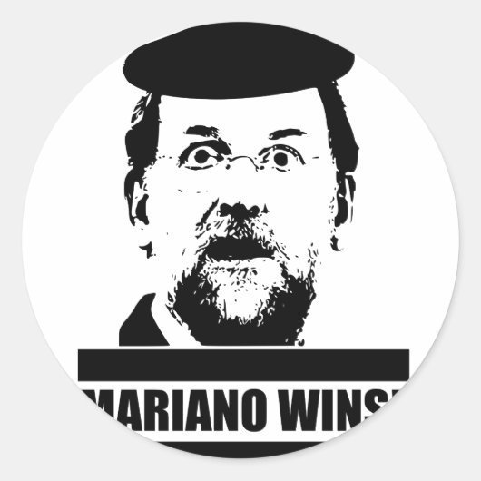 Mariano Wins! Ronde Sticker (Voorkant)