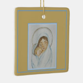 Maria's Mantel & Kind met Kerst Keramisch Ornament (Rechts)