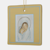 Maria's Mantel & Kind met Kerst Keramisch Ornament (Links)