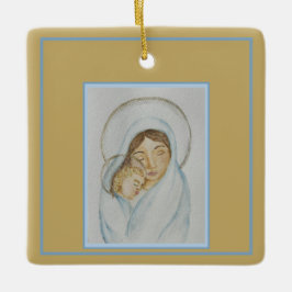 Maria's Mantel & Kind met Kerst Keramisch Ornament