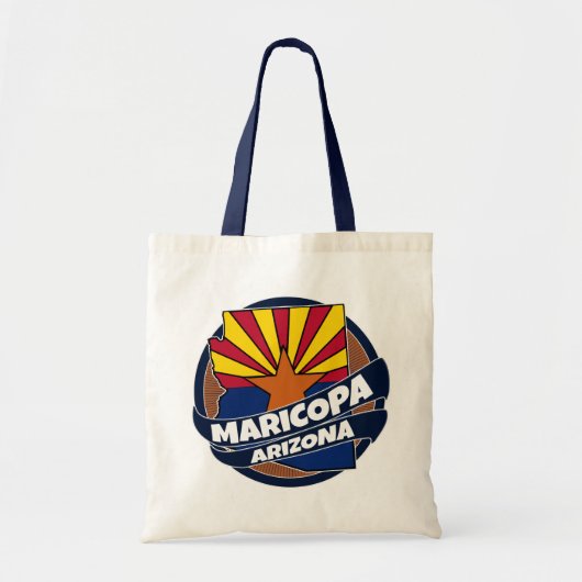 Maricopa Arizona-vlag barst uit canvas tas (Voorkant)