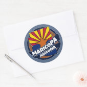 Maricopa Arizona vlag barstte rond stickers (Envelop)
