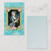 MarieアントワネットLe Brun Blueのダマスク織の名刺 Visitekaartje (Voorkant / Achterkant)