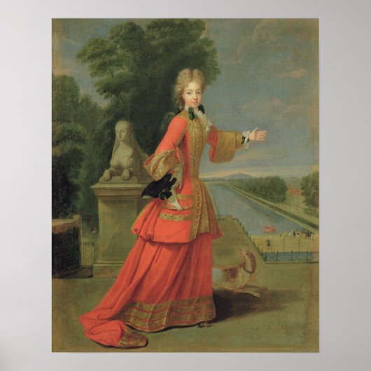 Marie-Adelaide de Savoie in de jachtpers Poster (Voorkant)
