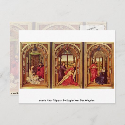 Marie Altar Triptych van Rogier van Der Weyden Briefkaart (Voorkant / Achterkant)