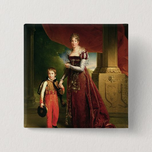 Marie Amelie de Bourbon Vierkante Button 5,1 Cm (Voorkant)