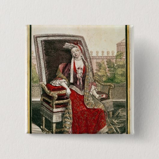 Marie-Anne Mancini Duchess van Bouillon Vierkante Button 5,1 Cm (Voorkant)