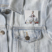 Marie Antoinette (1752-93) van 'Receuil des Estam' Vierkante Button 5,1 Cm (In situ)