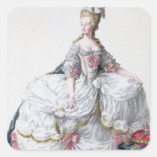 Marie Antoinette (1752-93) van 'Receuil des Estam' Vierkante Sticker (Voorkant)