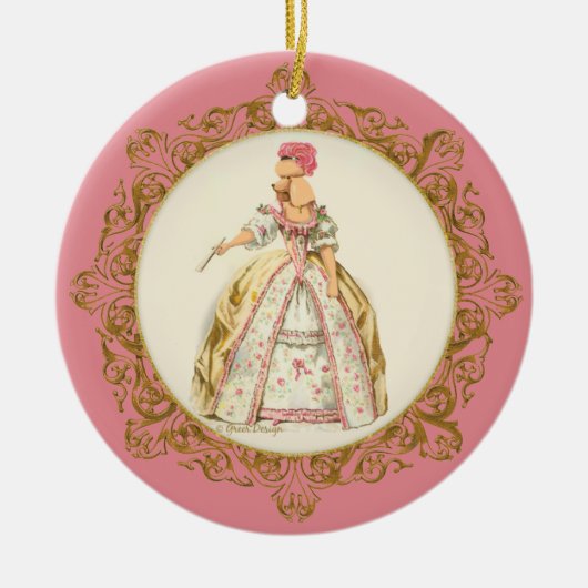 Marie Antoinette Abriot Poodle Ornament (Voorkant)